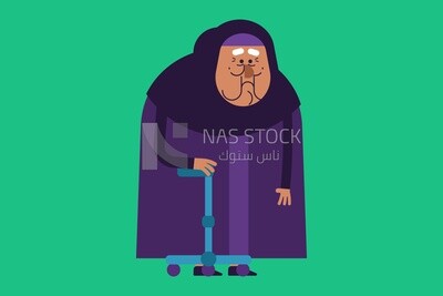 Character of a gulf old woman, vector illustrator