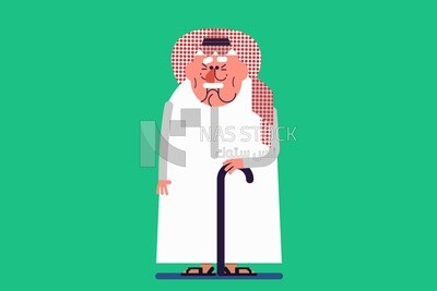 Character of a gulf old man, vector illustrator