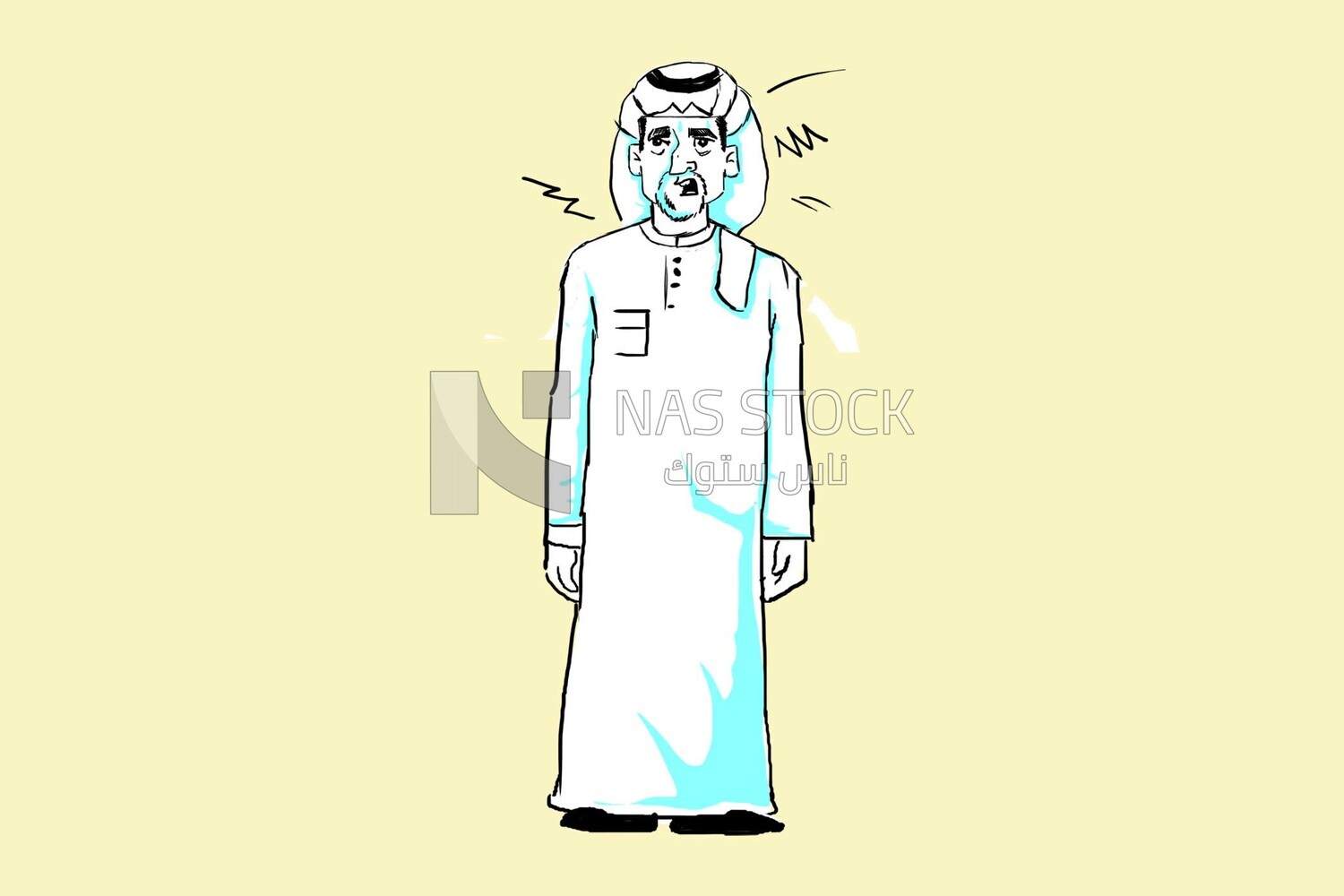 Character of a gulf man, vector illustrator