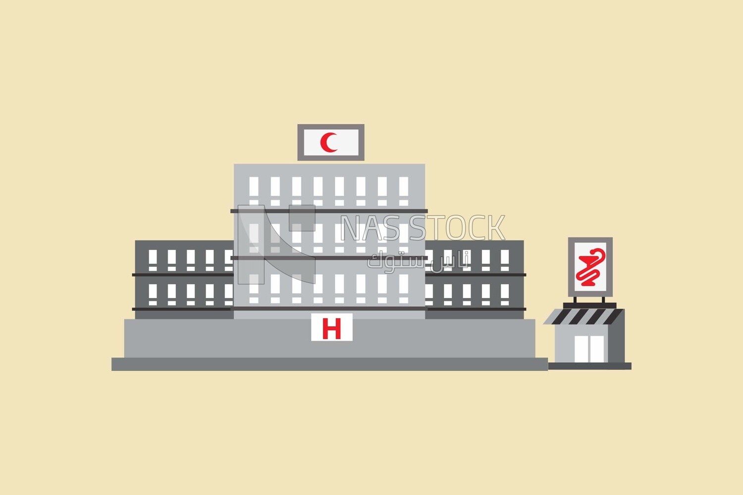 Hospital building, icons, templates and vector illustrator