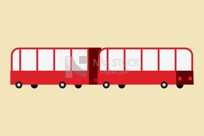 Red bus, icons, templates and vector illustrator