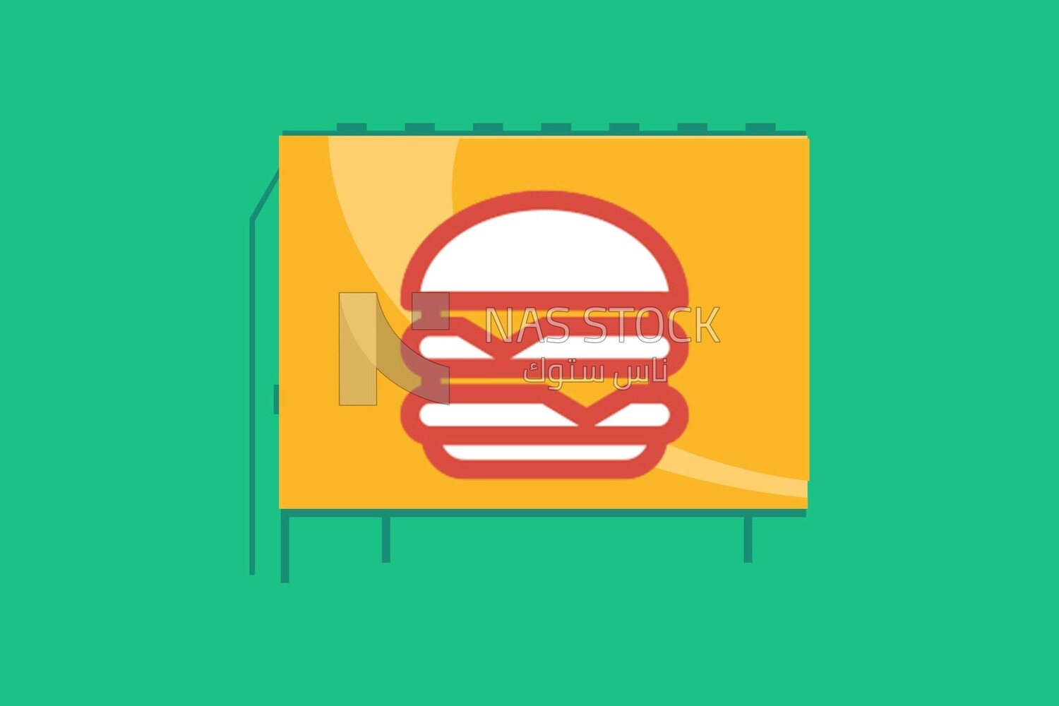 Billboard with sandwich icon, icons, templates and vector illustrator