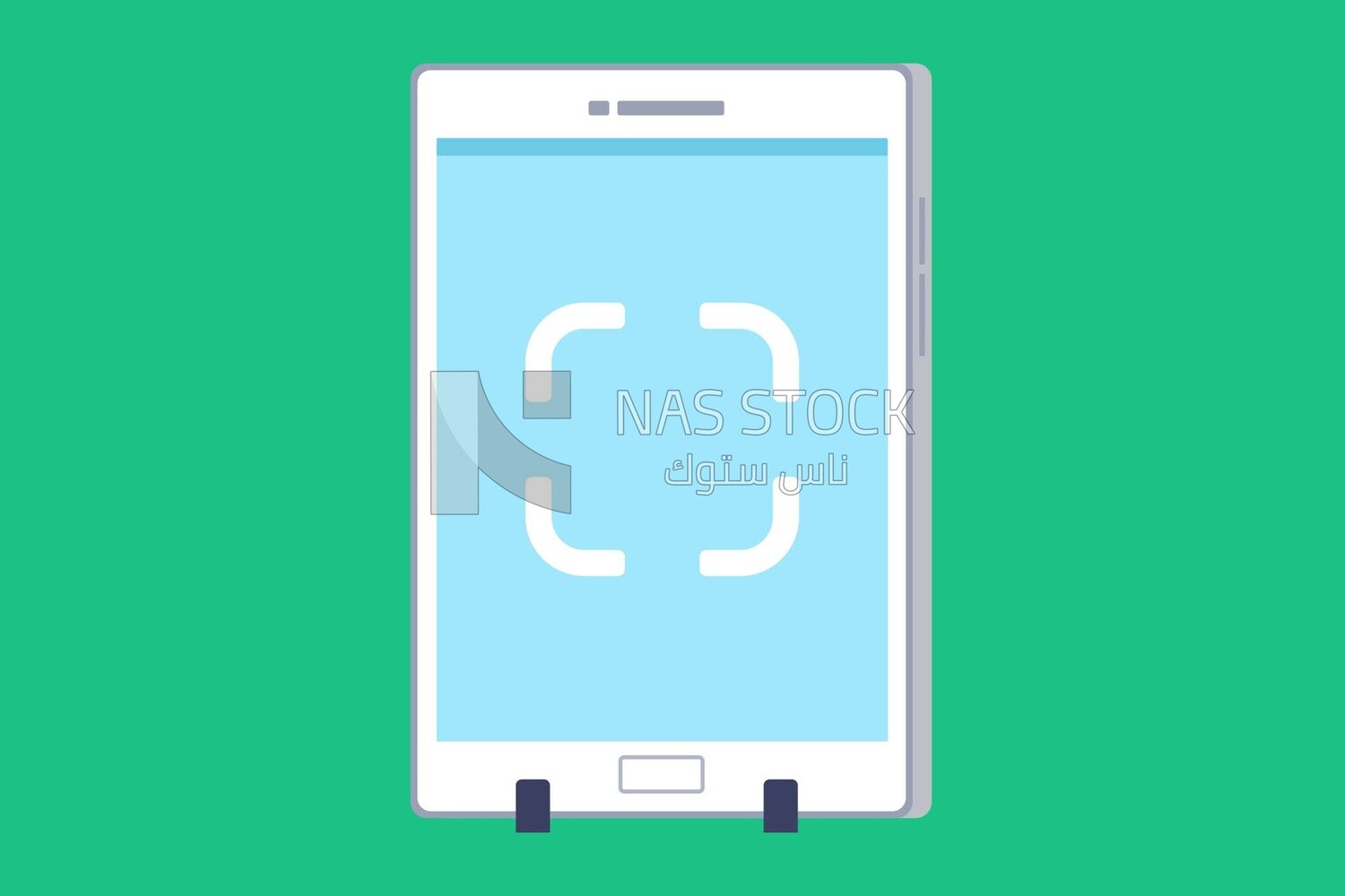 Tablet with a blank screen, icons, templates and vector illustrator
