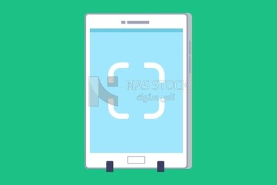 Tablet with a blank screen, icons, templates and vector illustrator