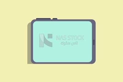Tablet with a blank screen, icons, templates and vector illustrator
