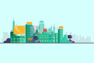 View of a city, wallpaper, vector illustrator