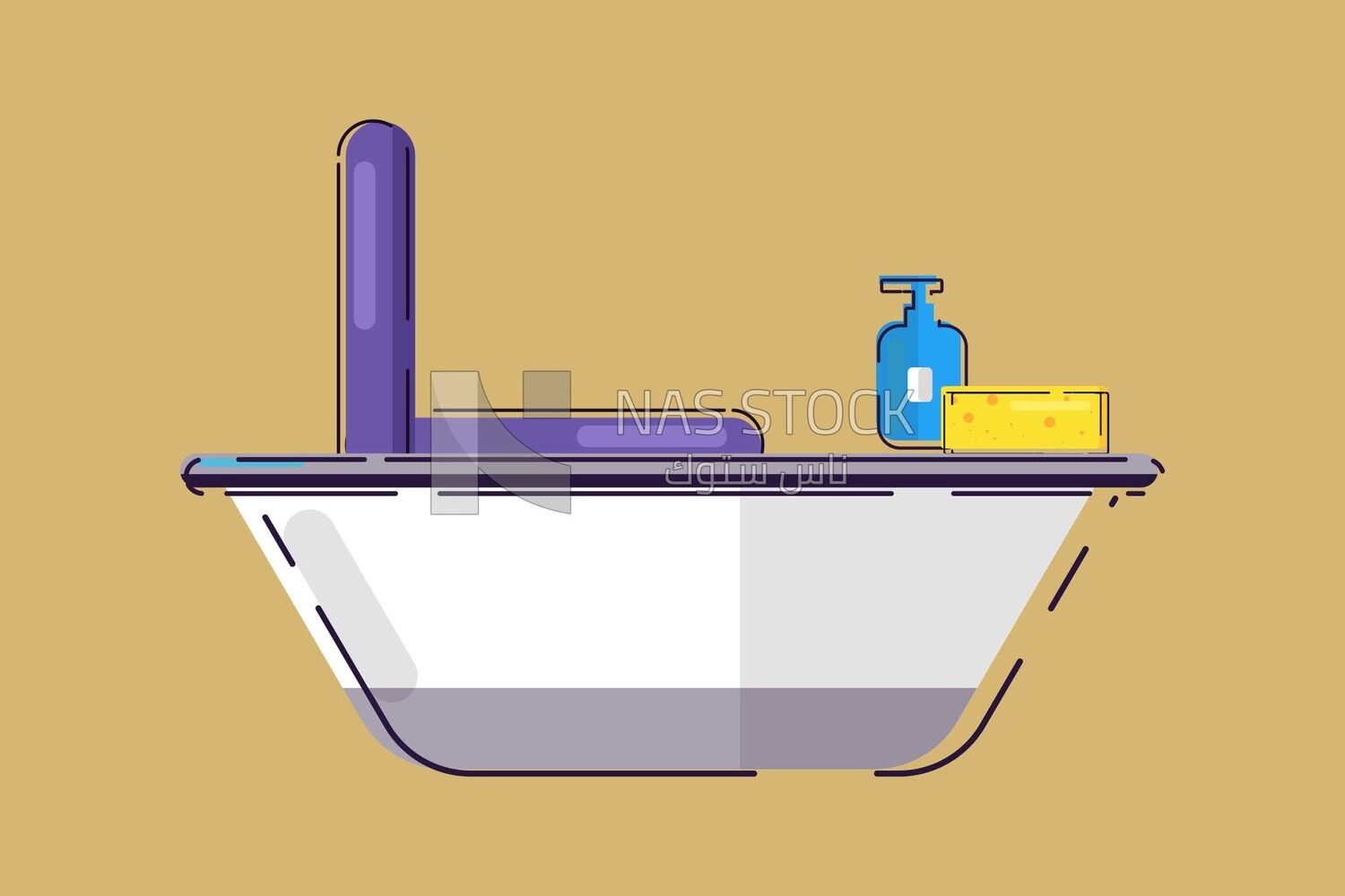 Bathtub, icons, templates and vector illustrator