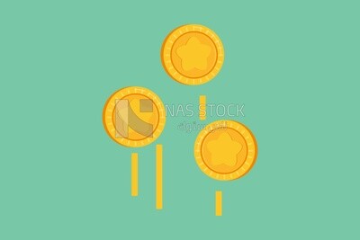 Coins, icons, templates and vector illustrator