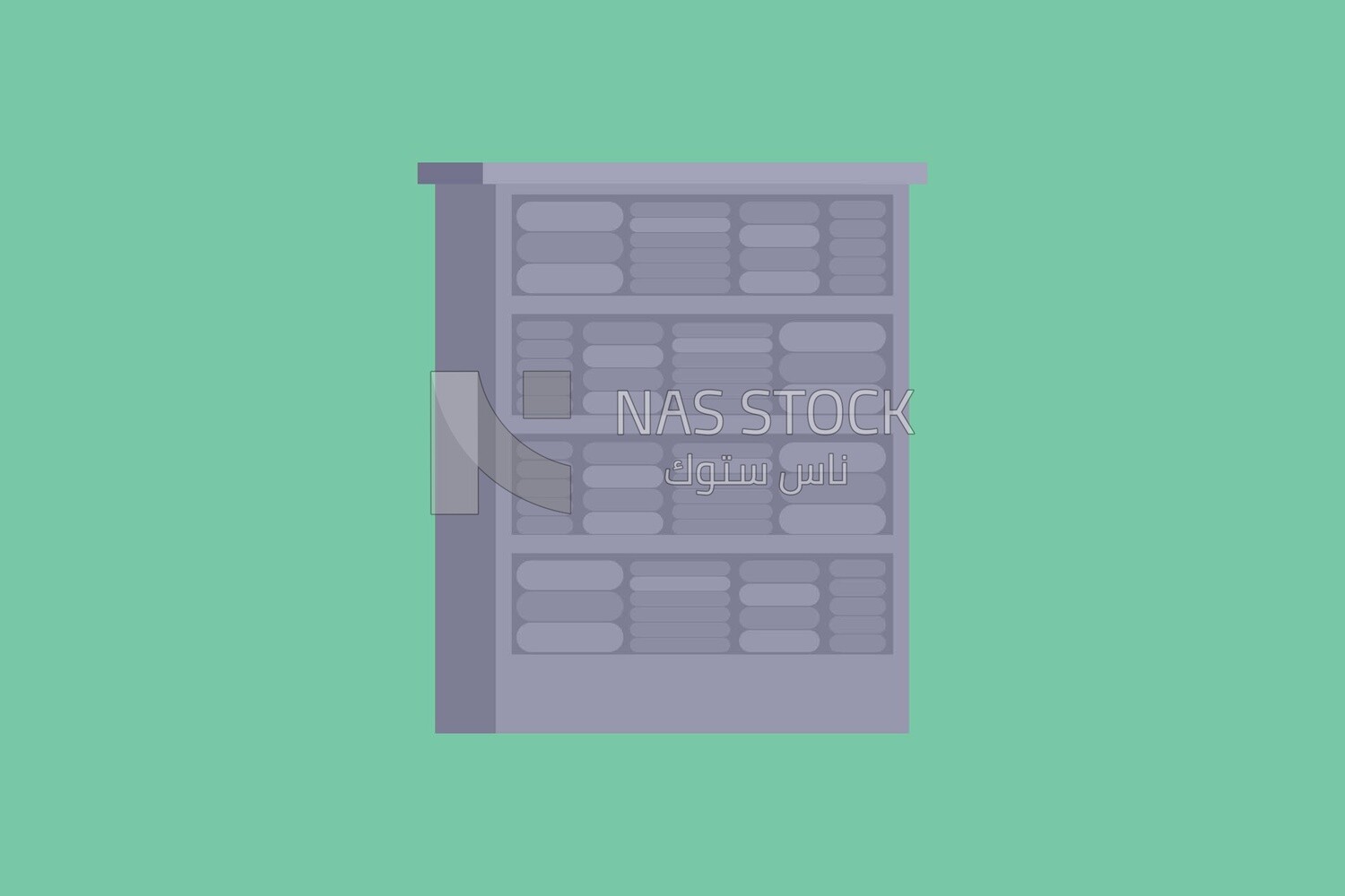 Cupboard with documents, icons, templates and vector illustrator