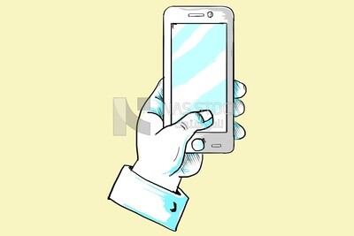 يد تحمل هاتف ، أيقونات ورموز، فيكتور اليستريتور