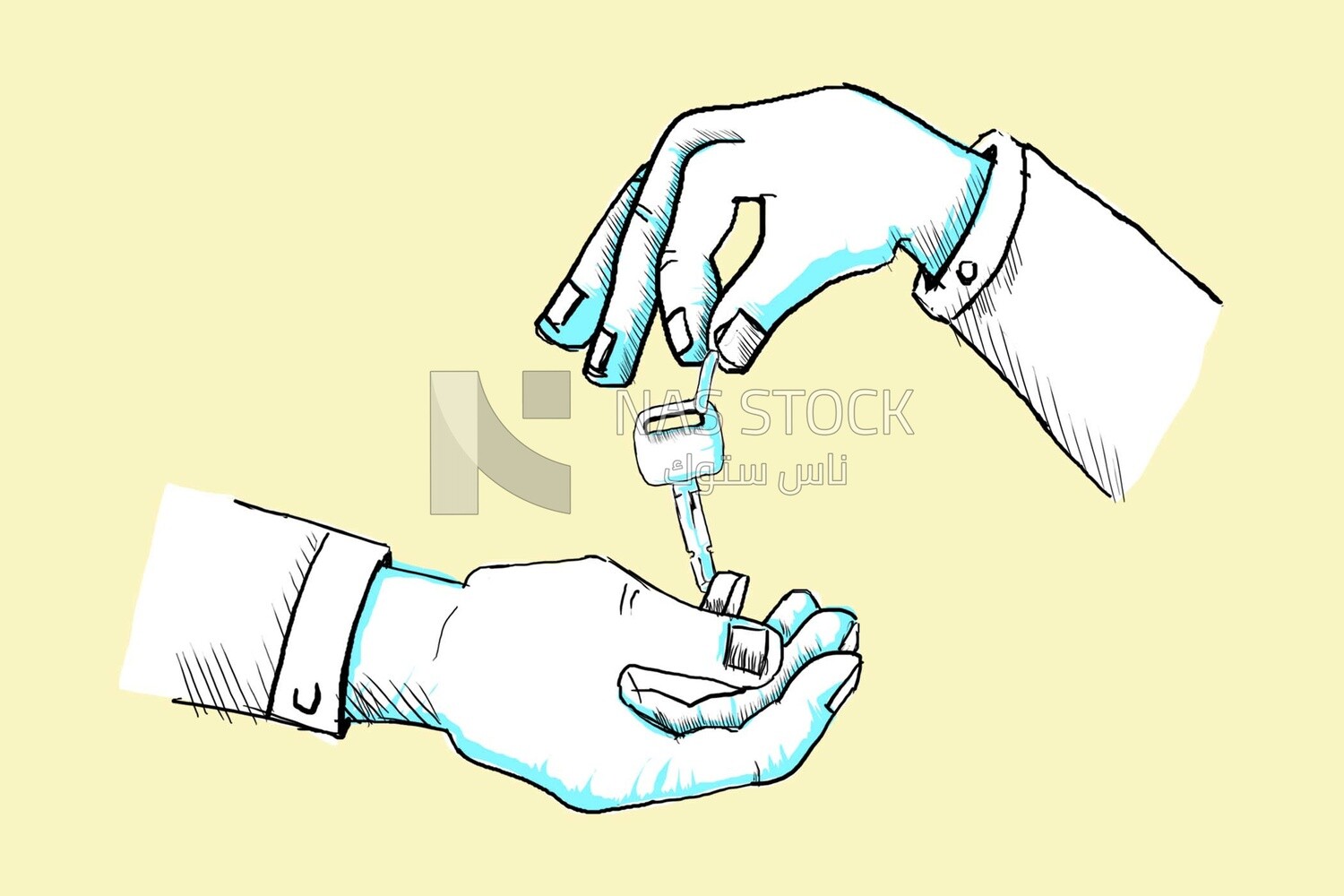Hand holding a key, icons, templates and vector illustrator