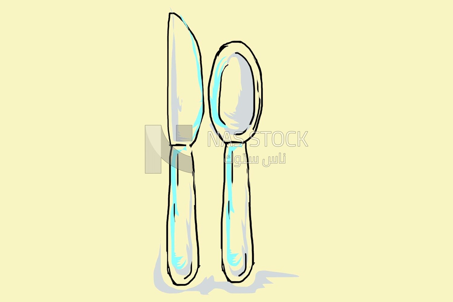 Knife and spoon, icons, templates and vector illustrator
