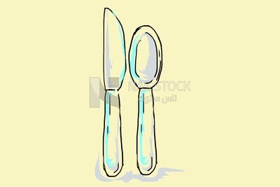 Knife and spoon, icons, templates and vector illustrator