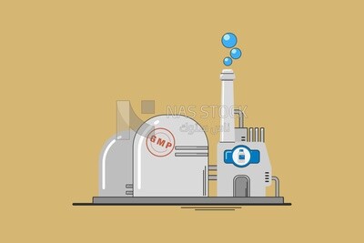 Medicine factory, icons, templates and vector illustrator
