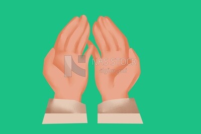 Hands raised in prayer, icons, templates and vector illustrator