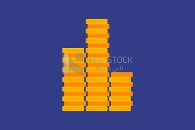 Coins, icons, templates and vector illustrator