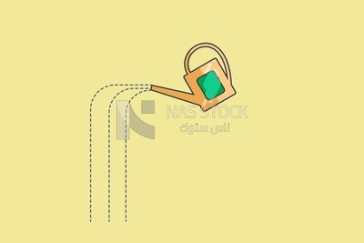 Watering the plants, icons, templates and vector illustrator
