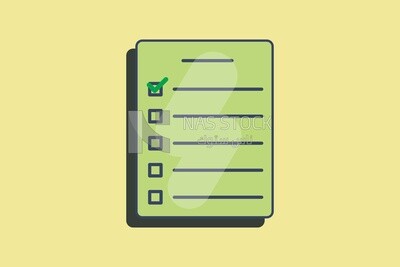 Clipboard with check marks, icons, templates and vector illustrator