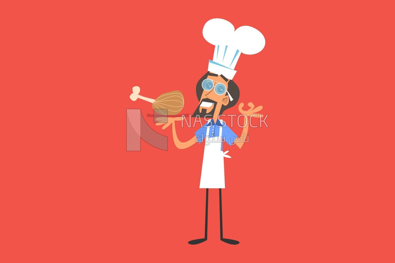 Skilled chef holds food