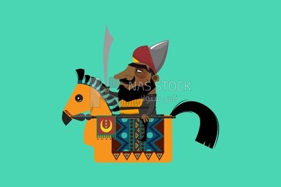 Arabian knight riding a horse