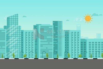 background of city in the morning