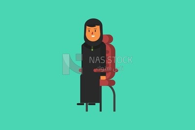 Woman is sitting on a chair