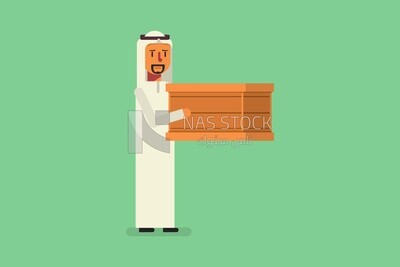 Gulf man carrying a box