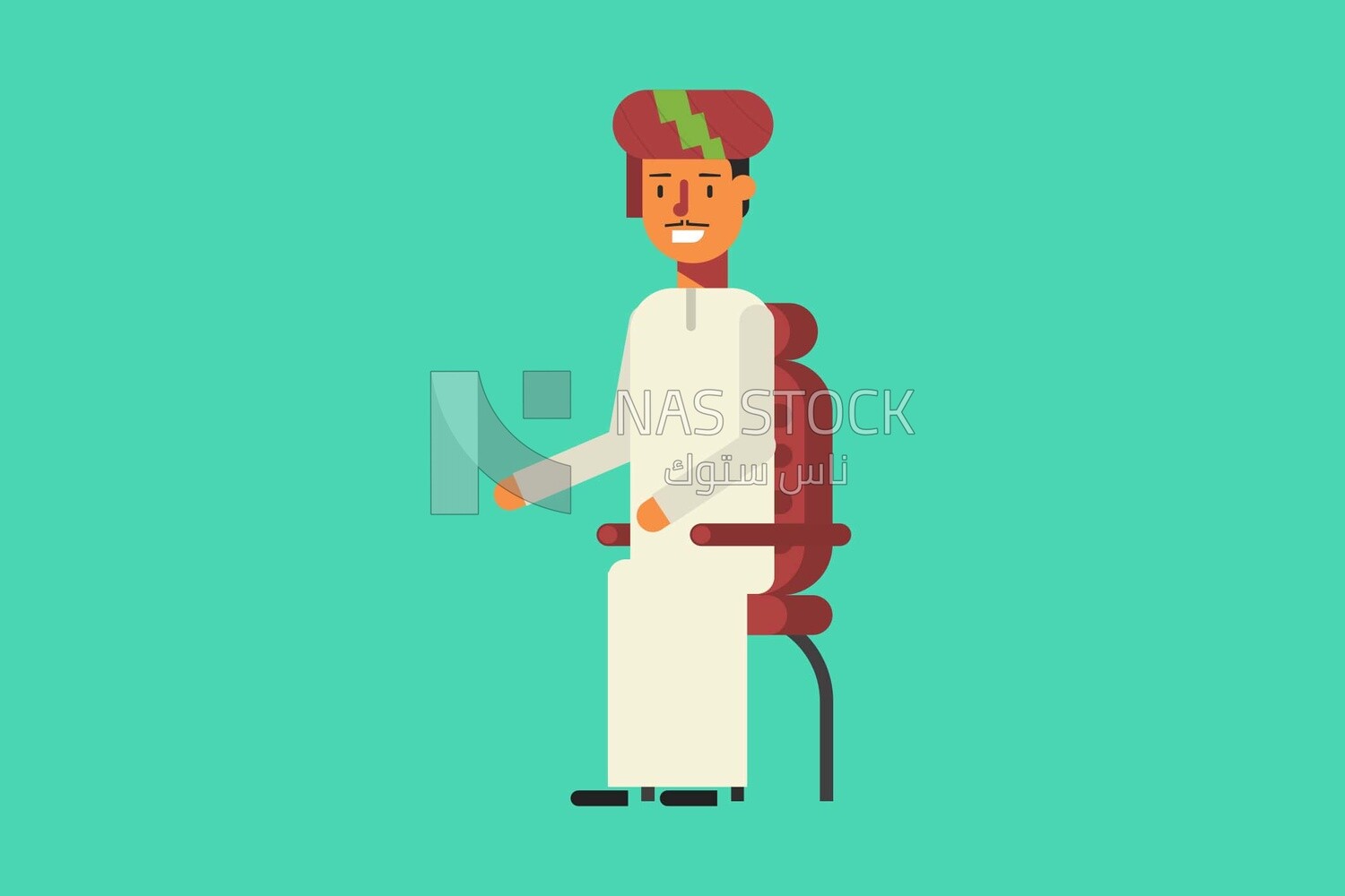 Arab man sitting on a chair