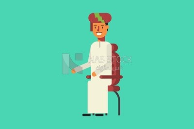 Arab man sitting on a chair