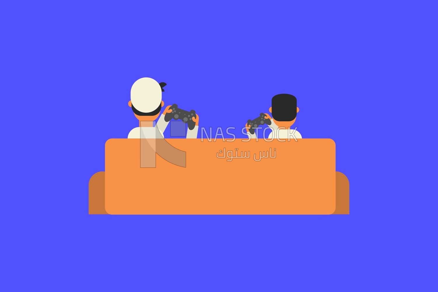 Two Gulf boys playing PlayStation