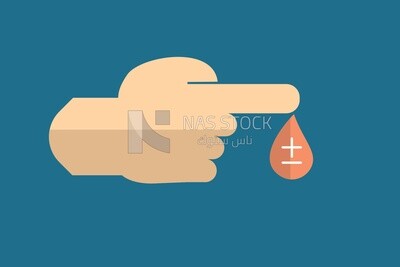 Hand drops a drop of blood, icons and templates, vector illustrator