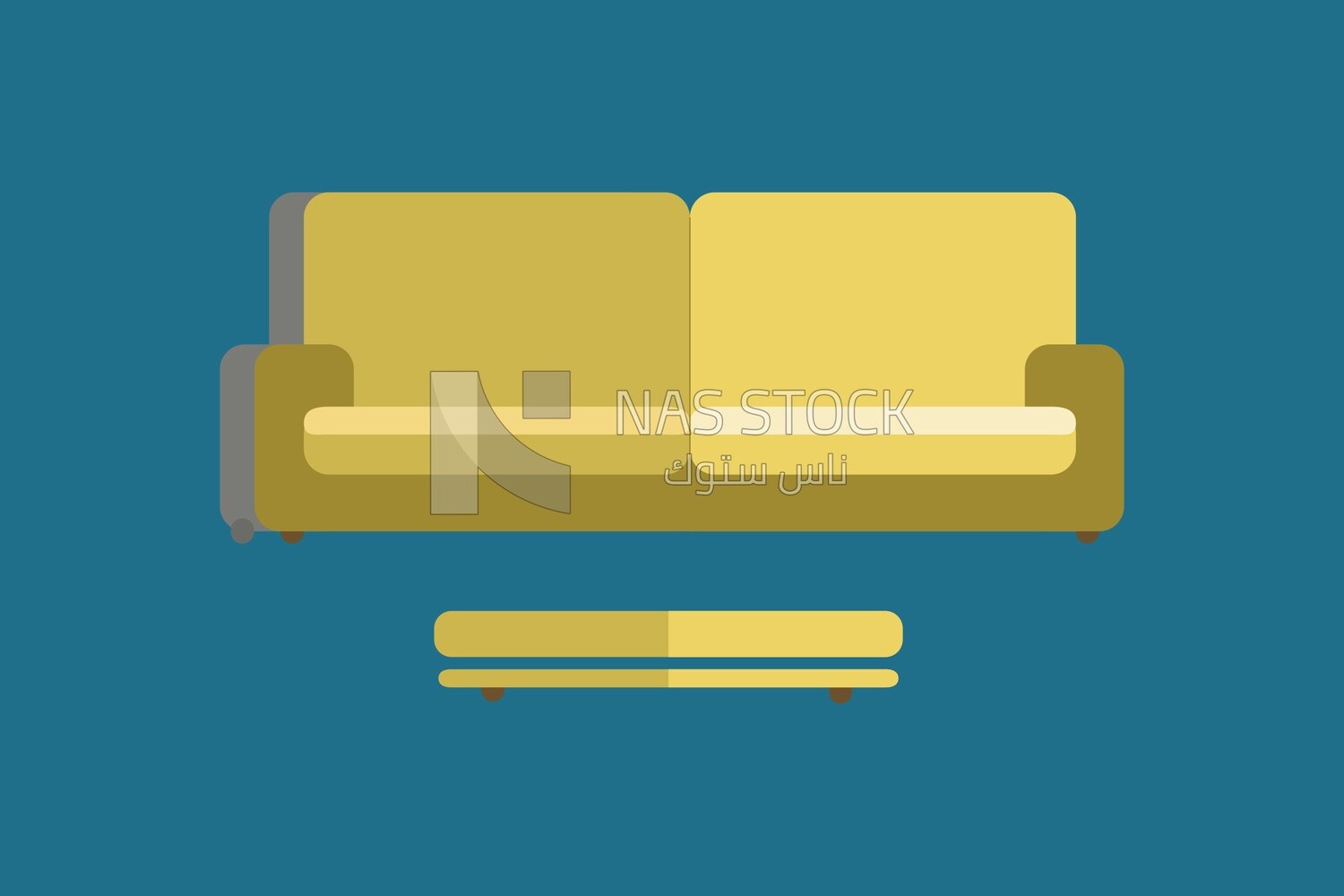 Yellow sofa, icons and templates, vector illustrator