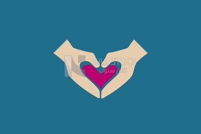 Hand making a heart shape, graphics, icons, vector illustrator.