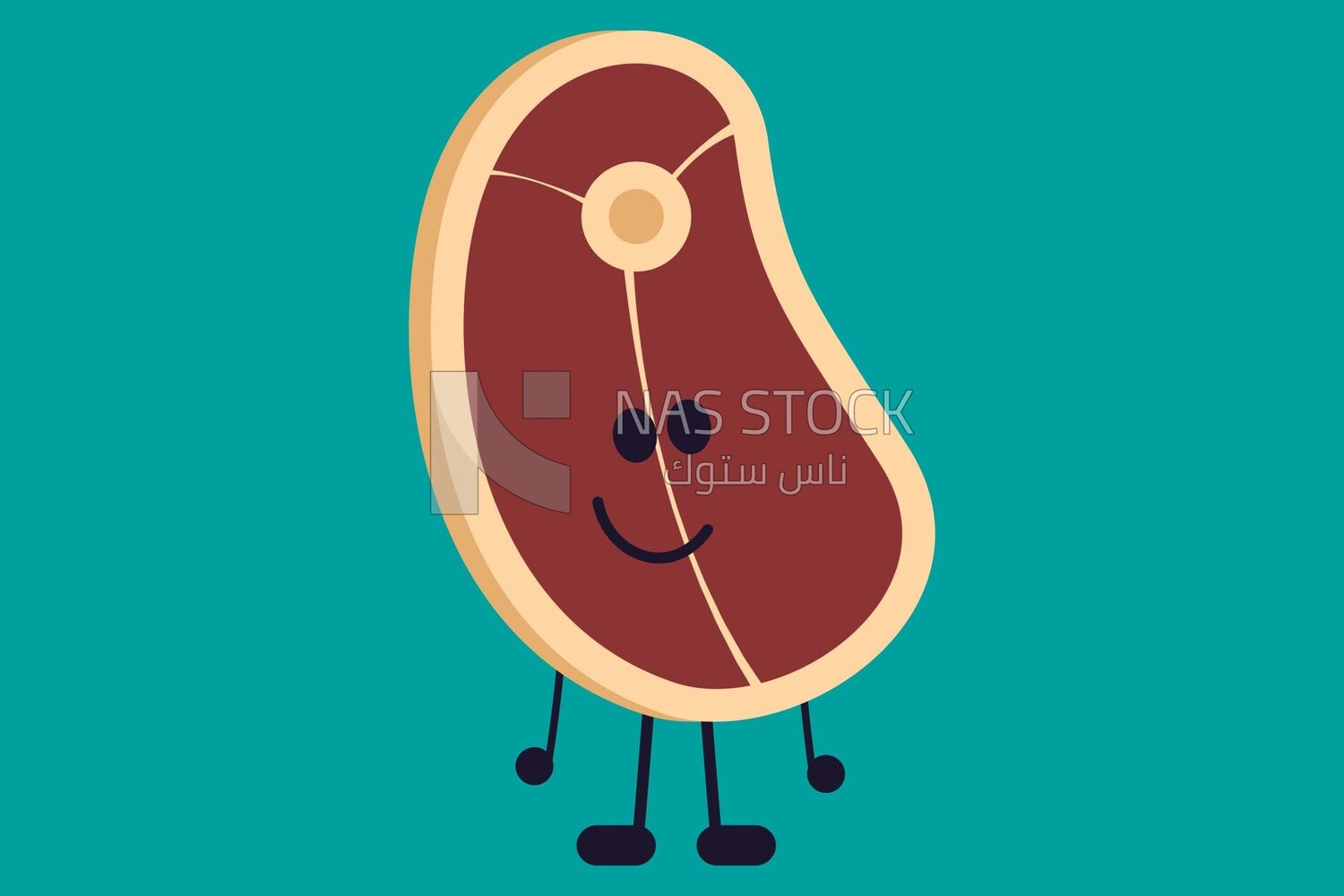 Meat character, icons and templates, vector illustrator