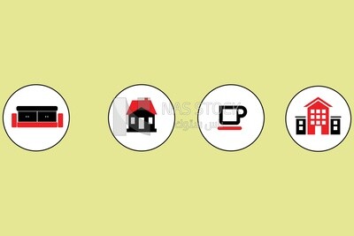 Different icons on the same background, graphics, icons, vector illustrator.