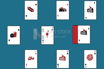 Different cards on the same background, graphics, icons, vector illustrator.