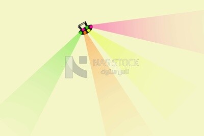 Stage light, graphics, icons, vector illustrator.