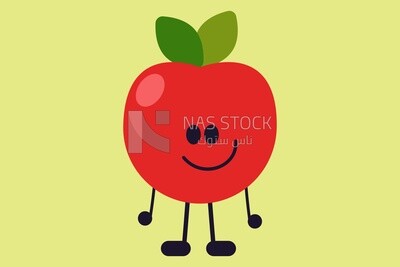 Apple character, icons and templates, vector illustrator