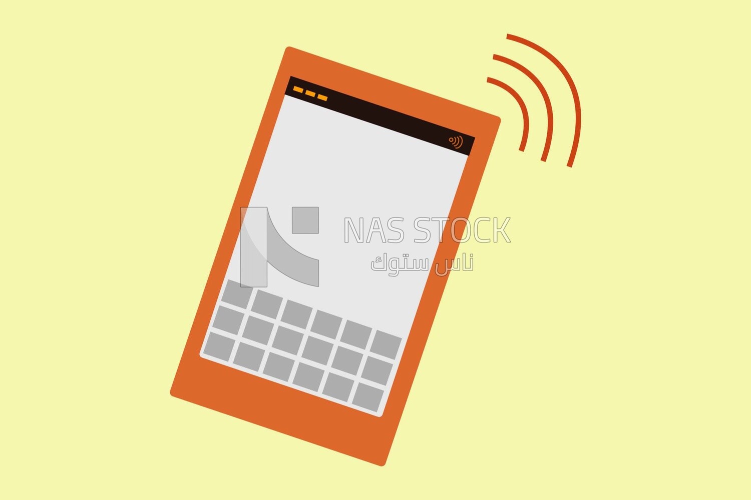 Tablet with wifi sign, graphics, icons, vector illustrator.