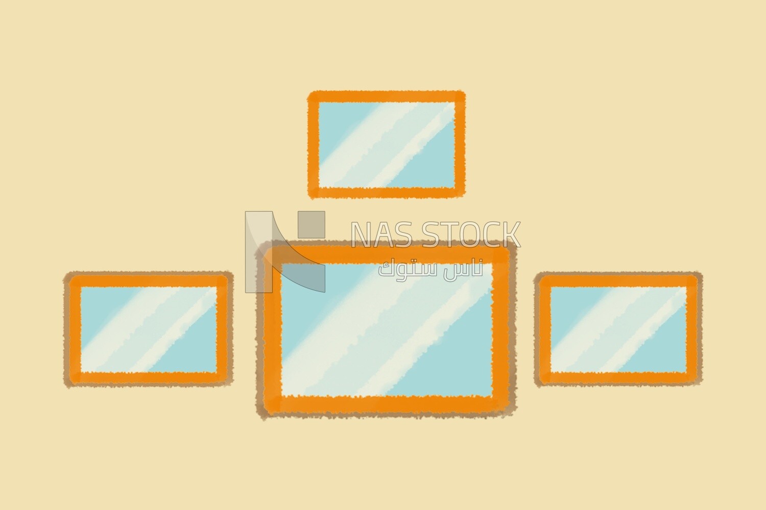 Wall mirror, icons and templates, vector illustrator