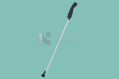 Walking stick for blinds, graphics, icons, vector illustrator.