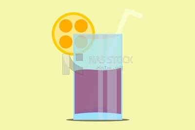 Cup of orange juice, icons and templates, vector illustrator