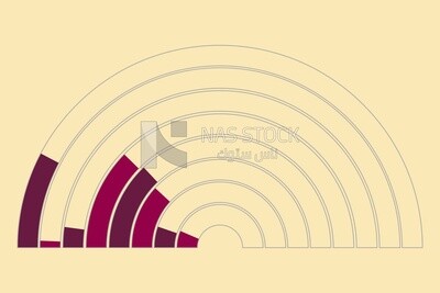 Growth up chart in a circle shape, graphics, icons, vector illustrator.
