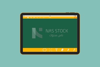 Tablet with a green screen, graphics, icons, vector illustrator.