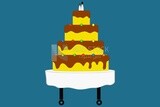 Wedding cake, graphics, icons, vector illustrator.