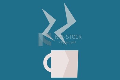 Cup with a steam, icons and templates, vector illustrator