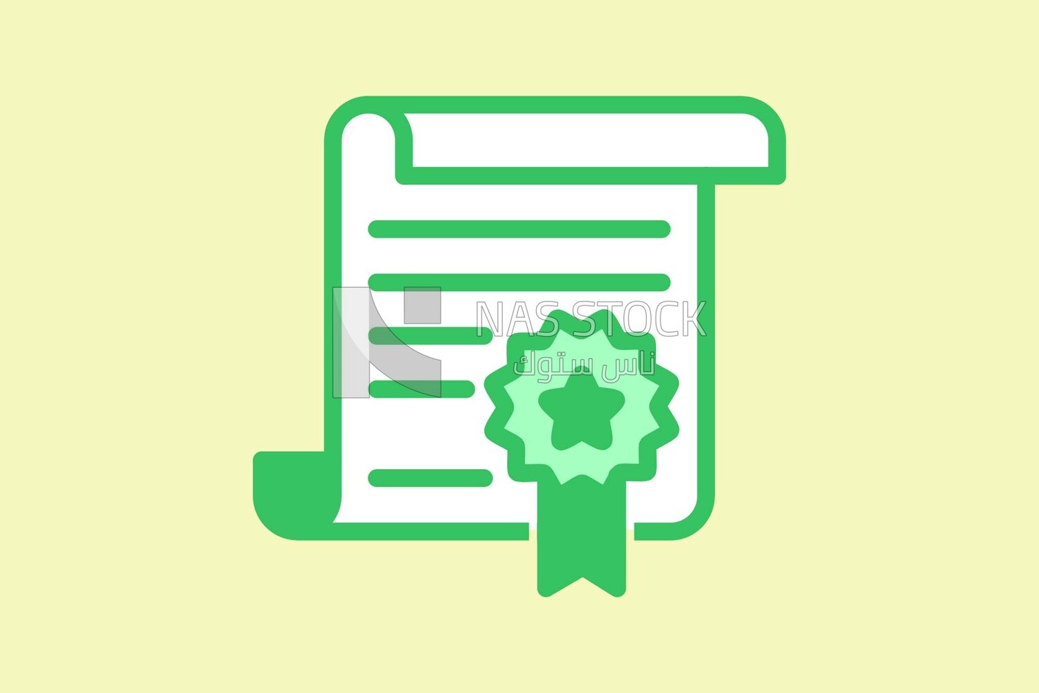 Paper with a medal, graphics, icons, vector illustrator.