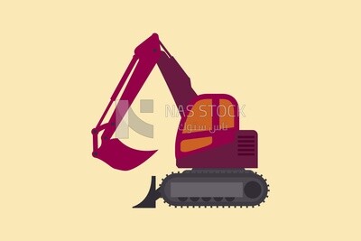 Excavator, graphics, icons, vector illustrator.