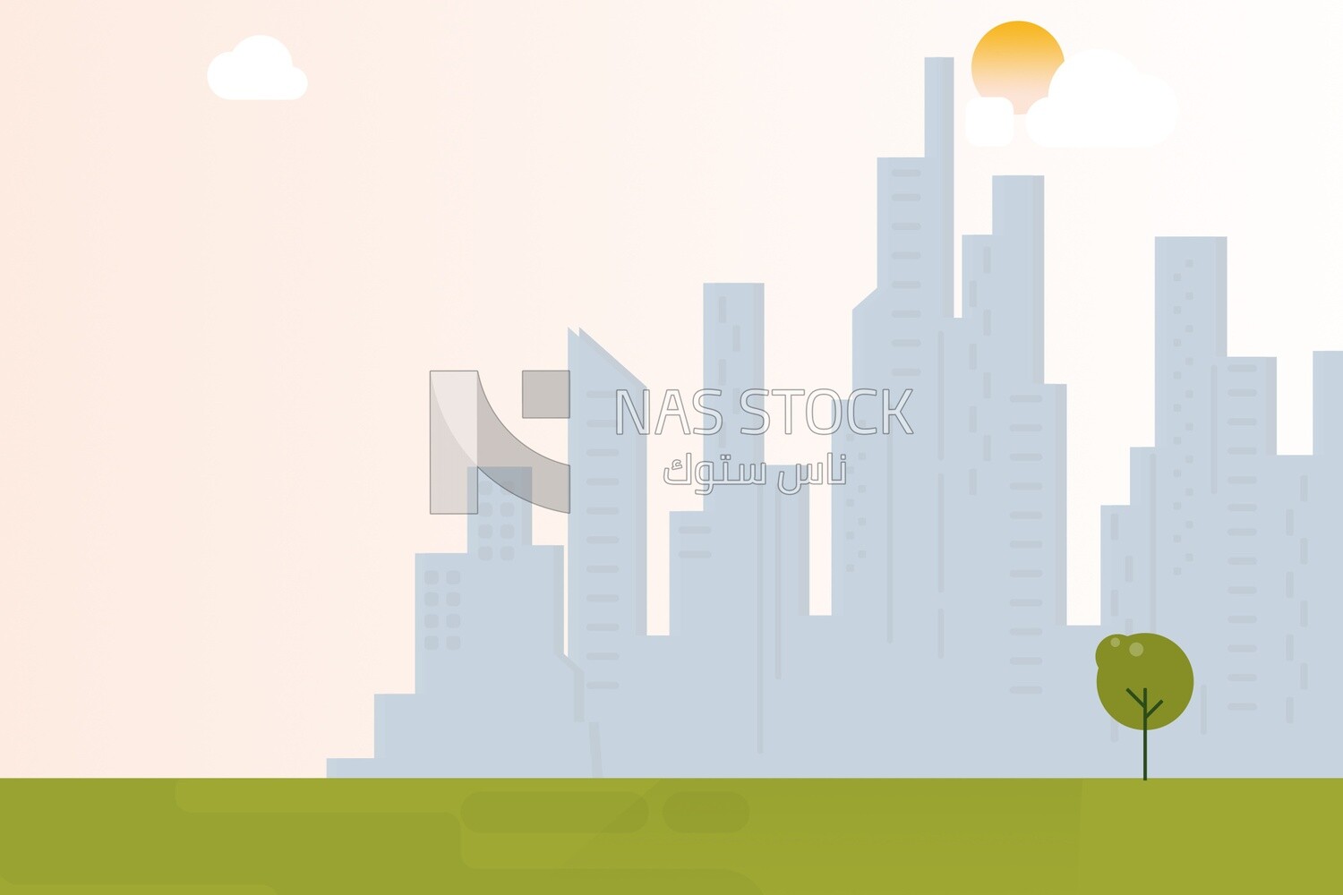 Cityscape background for banner or template, wallpaper, vector illustrator