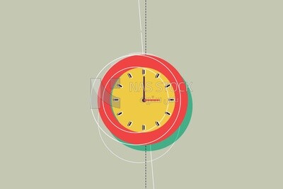 Wall clock, icons and templates, vector illustrator